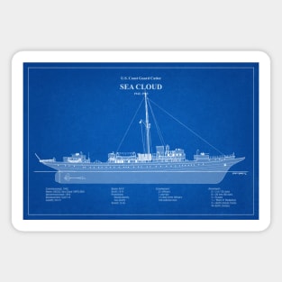 Sea Cloud wpg-284 United States Coast Guard Cutter - ABD Magnet